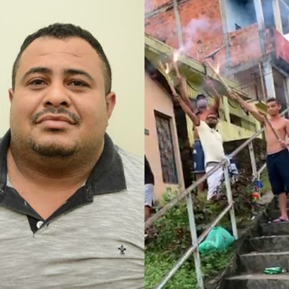 Membros do “Comando Vermelho” soltam fogos para comemorar aniversário do traficante André Arapapá em Manaus; veja o vídeo
