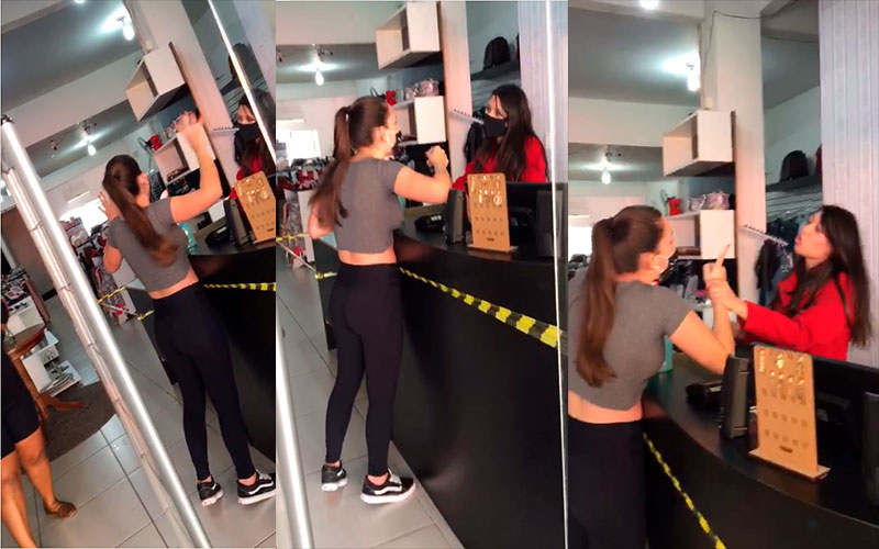 Chifre: esposa descobre traição do marido, e invade trabalho da amante; veja o vídeo