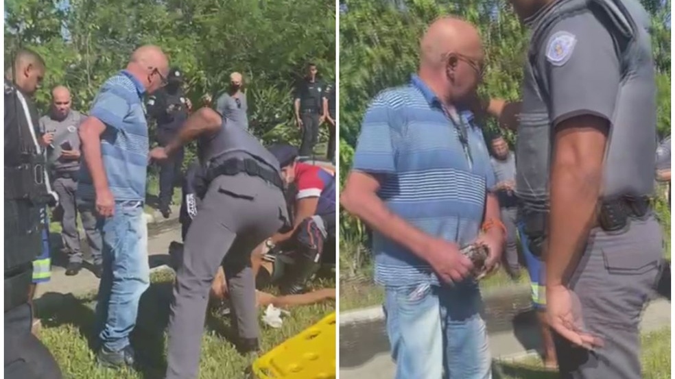 Pai de bandido se revolta e dá bronca ao ver que filho levou tiro durante assalto: “Tu não precisa disso”; veja vídeo