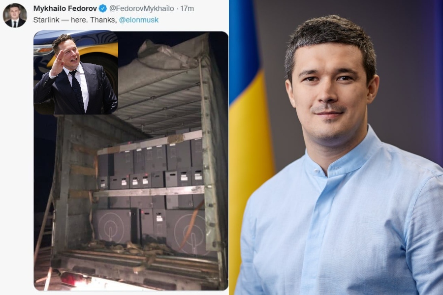 Ministro da Ucrânia agradece pelo equipamento da Starlink que garantirá internet durante a Guerra