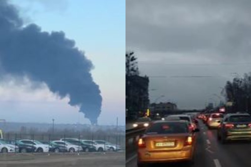 Ucrânia amanhece com incêndios, explosões e 'sirenes de guerra' e motoristas tentam evacuar; vídeos