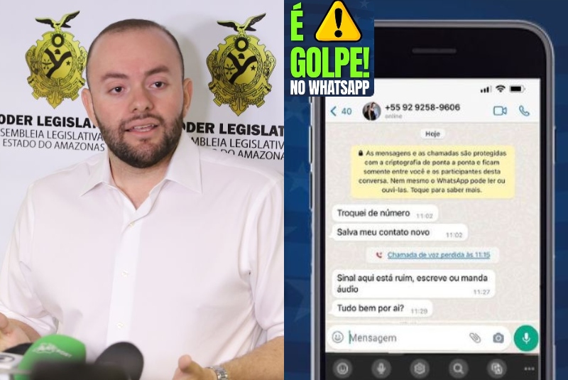 Falsários estão se passando por dep. Fausto Jr. em mensagens no Whatsapp