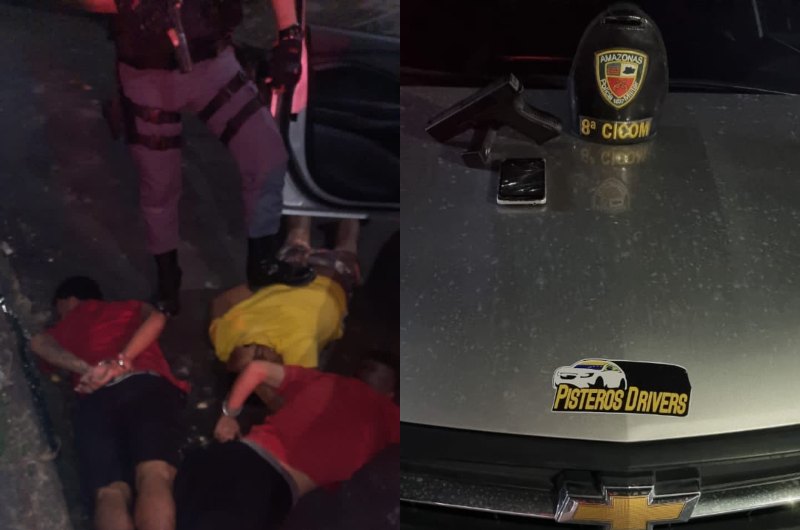 Veja momento em que a polícia rende sequestradores de motorista venezuelano em Manaus