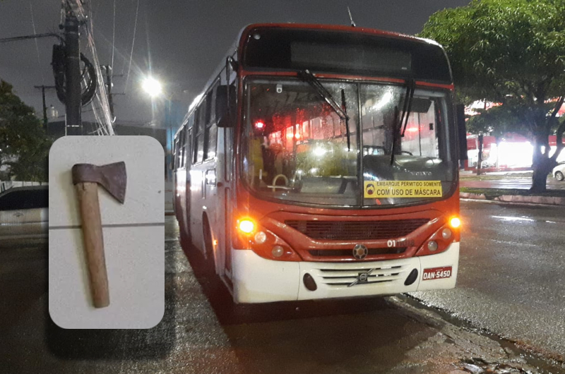 Linha de ônibus 418 é assaltada por 4 bandidos: "puxaram facas e até machadinha", diz vítima